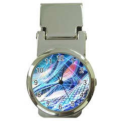 Background Neon Geometric Cubes Colorful Lights Money Clip Watches by Ravend