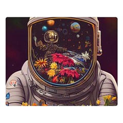 Astronaut Universe Planting Flowers Cosmos Jpg Double Sided Flano Blanket (large) by Pakemis