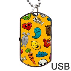Graffiti Characters Seamless Ornament Dog Tag Usb Flash (one Side) by Pakemis