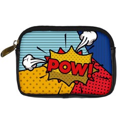 Pow Word Pop Art Style Expression Vector Digital Camera Leather Case by Pakemis