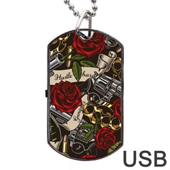Seamless Vector Pattern Dog Tag Usb Flash (two Sides) by Pakemis