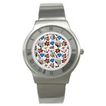 Full Color Flash Tattoo Patterns Stainless Steel Watch Front