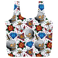 Full Color Flash Tattoo Patterns Full Print Recycle Bag (xxl) by Pakemis