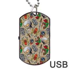 Tattoo Pattern Dog Tag Usb Flash (two Sides) by Pakemis