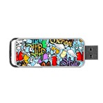 Graffiti Characters Seamless Patterns Portable USB Flash (One Side) Front