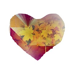 Colorful Nature Standard 16  Premium Flano Heart Shape Cushions by Sparkle