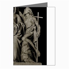 Catholic Motif Sculpture Over Black Greeting Cards (pkg Of 8) by dflcprintsclothing