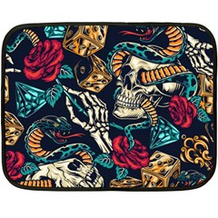Vintage Art Tattoos Colorful Seamless Pattern Double Sided Fleece Blanket (mini) by Pakemis