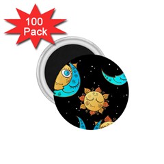 Seamless Pattern With Sun Moon Children 1 75  Magnets (100 Pack)  by Pakemis
