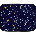 Seamless Pattern With Cartoon Zodiac Constellations Starry Sky Double Sided Fleece Blanket (Mini) 35 x27  Blanket Front