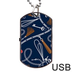 Chains-seamless-pattern Dog Tag Usb Flash (two Sides) by Pakemis