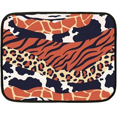 Mixed-animal-skin-print-safari-textures-mix-leopard-zebra-tiger-skins-patterns-luxury-animals-textur Double Sided Fleece Blanket (mini) by Pakemis