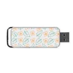 Hand-drawn-cute-flowers-with-leaves-pattern Portable Usb Flash (two Sides) by Pakemis