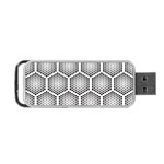 Halftone-tech-hexagons-seamless-pattern Portable USB Flash (Two Sides) Front