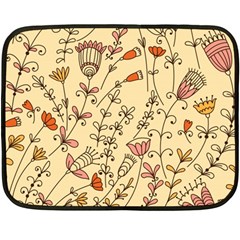 Seamless-pattern-with-different-flowers Double Sided Fleece Blanket (mini) by Pakemis