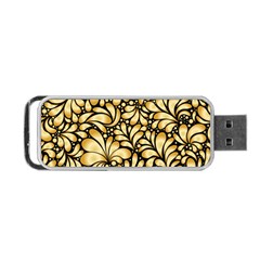Damask-teardrop-gold-ornament-seamless-pattern Portable Usb Flash (two Sides) by Pakemis