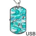 Sea-waves-seamless-pattern Dog Tag USB Flash (One Side) Front