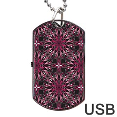 Seamless-pattern-with-flowers-oriental-style-mandala Dog Tag Usb Flash (one Side) by Pakemis