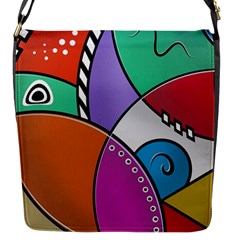Modern Art Flap Closure Messenger Bag (s) by gasi