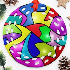 Colorful Abstract Art Ornament (round Filigree) by gasi