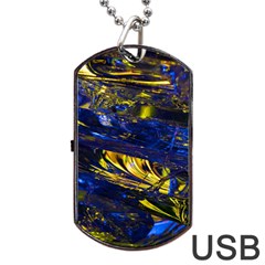 Space Futuristic Shiny Abstraction Flash Colorful Dog Tag Usb Flash (two Sides) by Pakemis