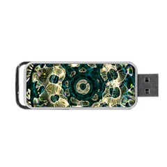 Fractal Glowing Kaleidoscope Wallpaper Art Design Portable Usb Flash (one Side) by Pakemis