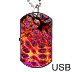 Fractal Black Texture Wallpaper Art Design Dog Tag Usb Flash (one Side) by Pakemis