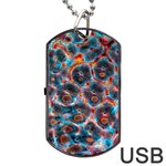 Fractal Black Texture Wallpaper Art Design Art Dog Tag USB Flash (Two Sides) Front