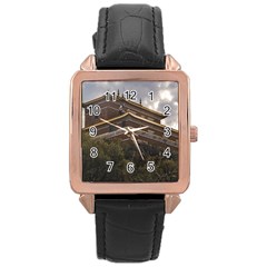 Buddhist Temple, Lavalleja, Uruguay Rose Gold Leather Watch  by dflcprintsclothing
