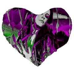 St  Cathy  Large 19  Premium Flano Heart Shape Cushions by MRNStudios