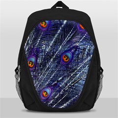 Peacock-feathers-color-plumage Blue Backpack Bag by danenraven