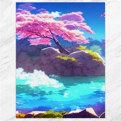 Fantasy Japan Mountains Cherry Blossoms Nature Canvas 18  X 24  by Uceng
