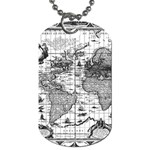 Antique Mapa Mundi Revisited Dog Tag (Two Sides) Front