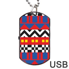 Shapes Rows Dog Tag Usb Flash (one Side) by LalyLauraFLM