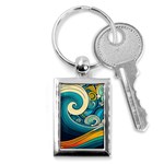 Waves Wave Ocean Sea Abstract Whimsical Key Chain (Rectangle) Front