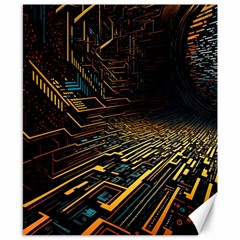 Data Technology Coding Pattern Canvas 8  X 10  by Jancukart