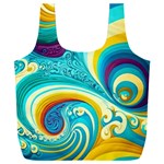 Waves Ocean Sea Abstract Whimsical Full Print Recycle Bag (XXL) Front