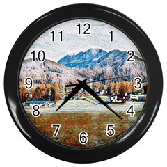 Trentino Alto Adige, Italy  Wall Clock (black) by ConteMonfrey