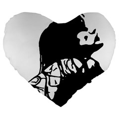 Mrn Large 19  Premium Flano Heart Shape Cushions by MRNStudios