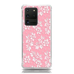 Texture With White Flowers Samsung Galaxy S20 Ultra 6 9 Inch Tpu Uv Case by artworkshop