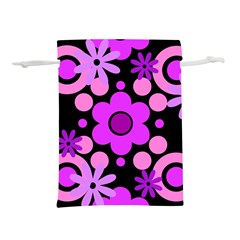 Flowers Pearl And Donuts Lilac Blush Pink Magenta Black  Lightweight Drawstring Pouch (s) by Mazipoodles