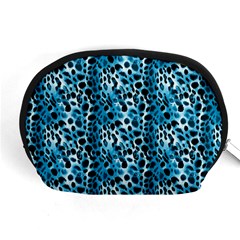 Blue Leopard Accessory Pouch (medium) by DinkovaArt