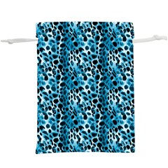 Blue Leopard Lightweight Drawstring Pouch (xl) by DinkovaArt