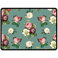 Victorian Floral One Side Fleece Blanket (large) by fructosebat