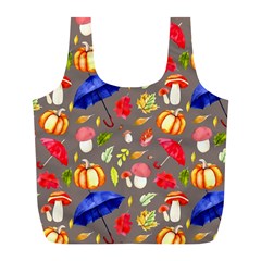 Autumn Seamless Background Leaves Full Print Recycle Bag (l) by Jancukart