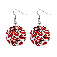 Lips 1 Mini Button Earrings by Mazipoodles