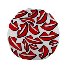 Lips 1 Standard 15  Premium Flano Round Cushions by Mazipoodles