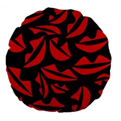 Lips 2 Large 18  Premium Round Cushions by Mazipoodles