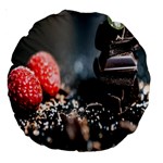 Chocolate dark Large 18  Premium Round Cushions Back