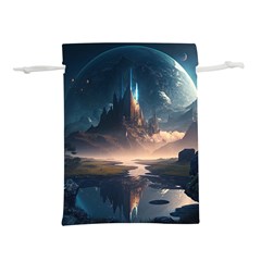 Space Planet Universe Galaxy Moon Lightweight Drawstring Pouch (m) by Ravend